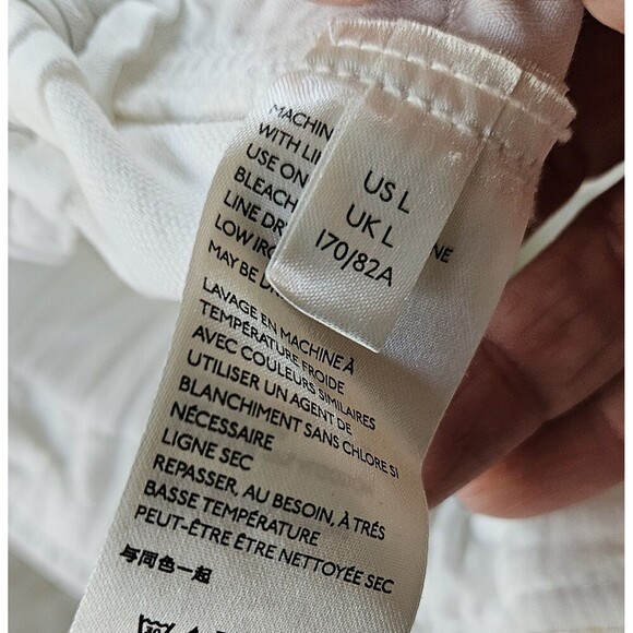 Free People Barrel Crop Pants White Sz L Button Fly Paperbag Waist - Picture 10 of 11